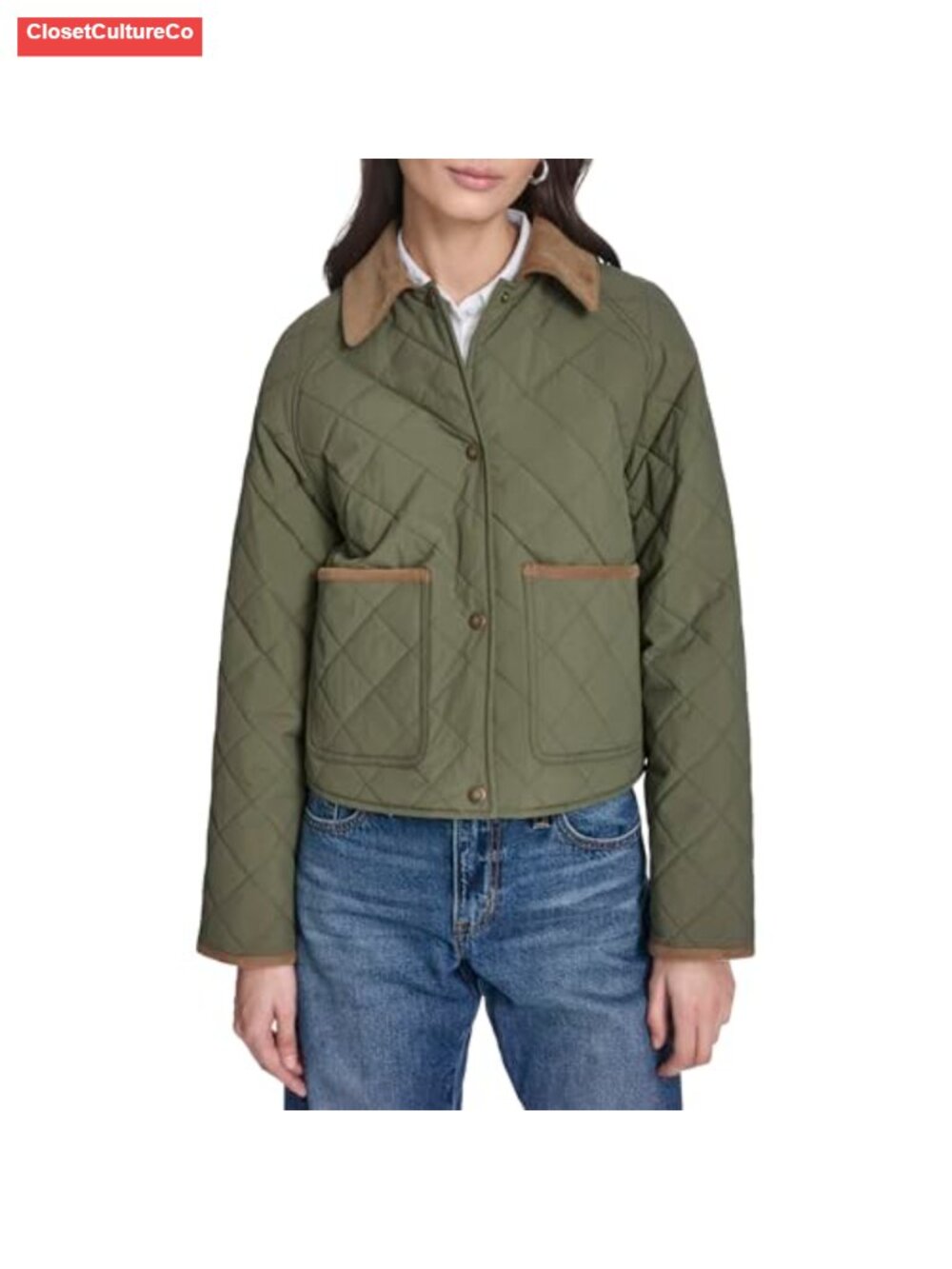 Water-Resistant Lightweight Diamond Quilted Snap Front Jacket
